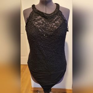 TORRID, plus sized, Black lace, keyhole back, bodysuit camisole, nwt